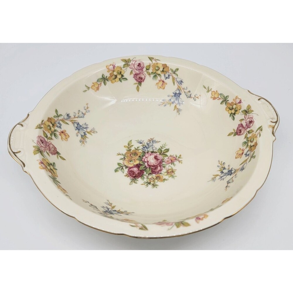 CCC Imperial Bohemian Porcelain China Serving Bowl Germany Gold Trim Vintage